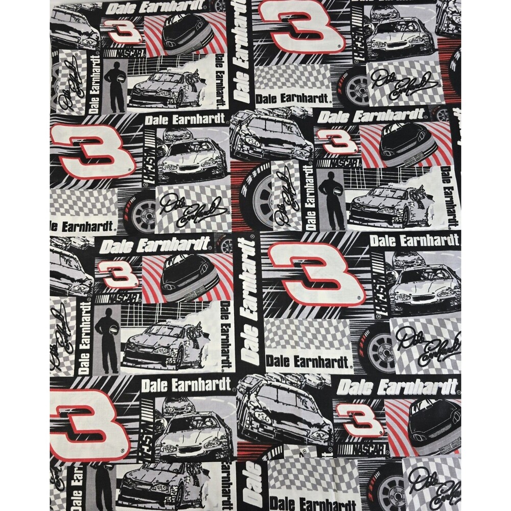 Vintage 2005 Nascar Dale Earnhardt Cotton Fabric for Crafts, Clothing, 2.63 Yds